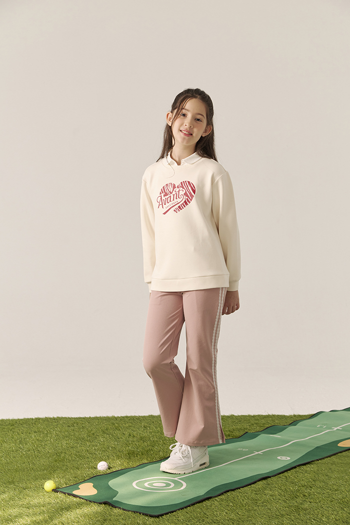 Avant Falcosia  蕾絲綴飾女童喇叭長褲-奶油粉