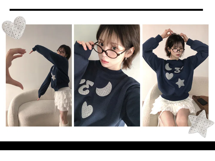 早秋預訂｜寬鬆圓點貼布羊毛衛衣