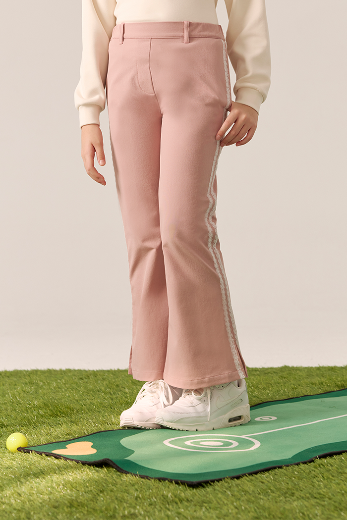 Avant Falcosia  蕾絲綴飾女童喇叭長褲-奶油粉