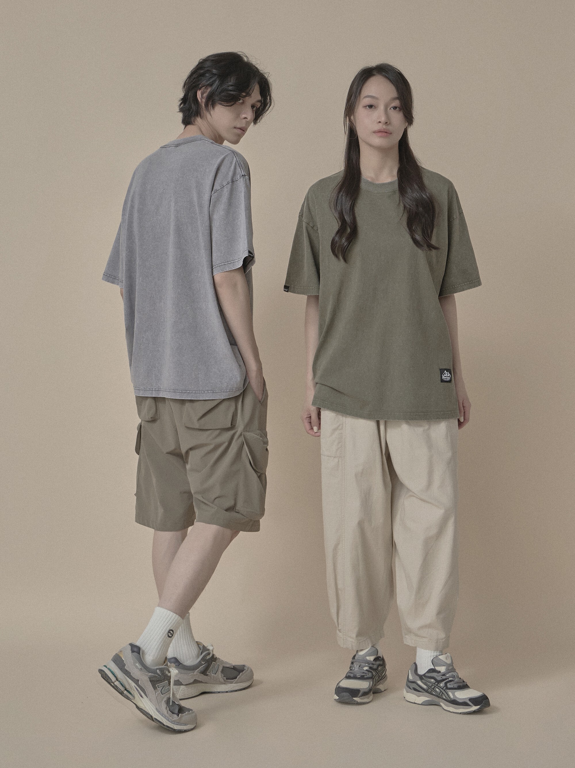 五色水洗圓領短T