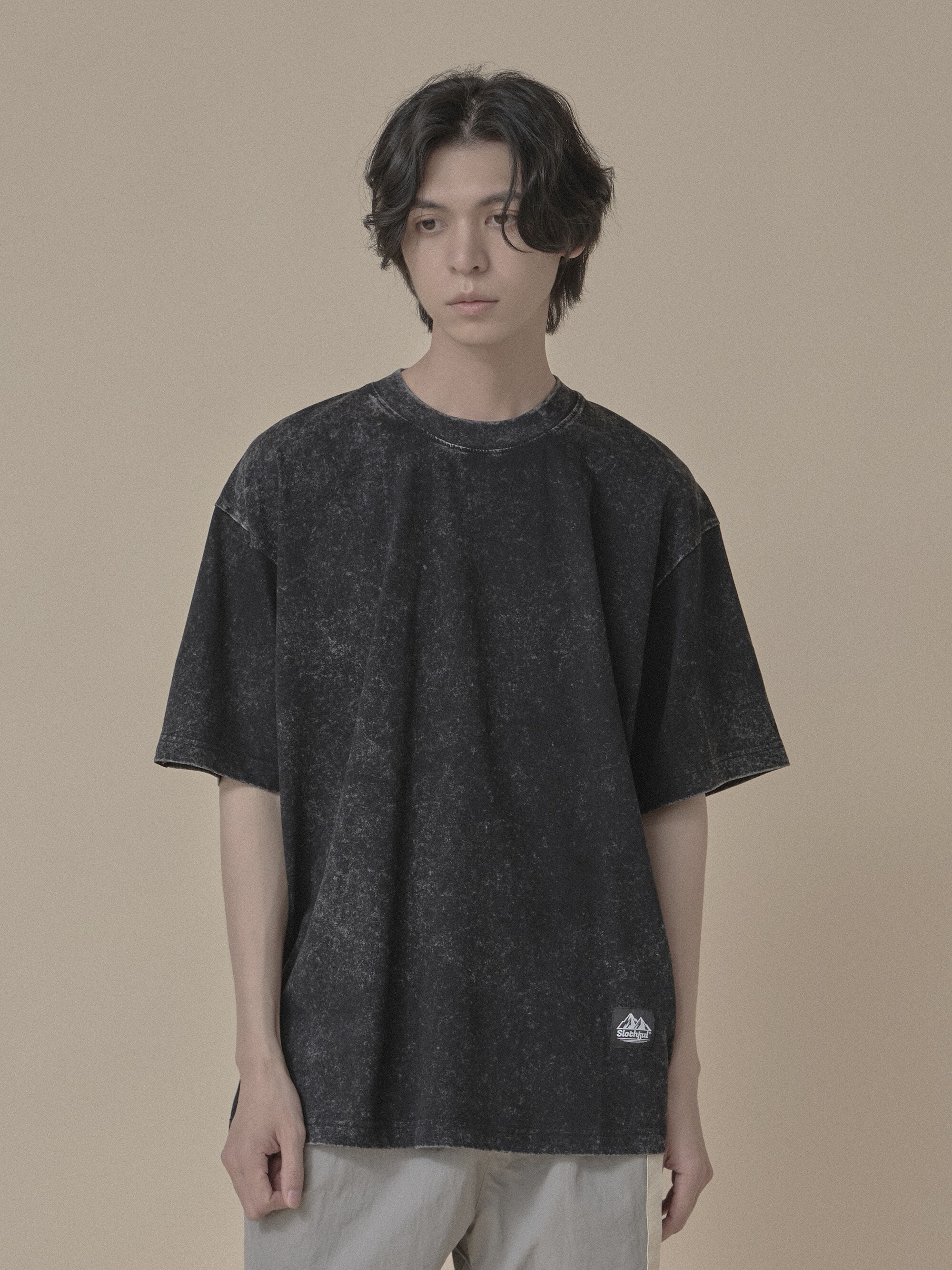 五色水洗圓領短T