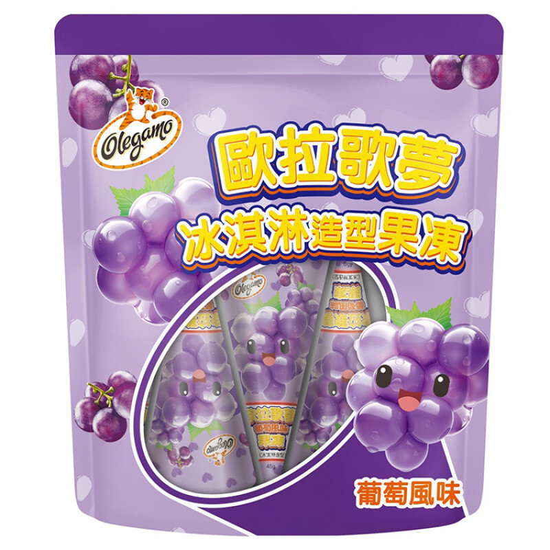 歐拉歌夢 冰淇淋造型果凍 180g 葡萄風味 草莓風味