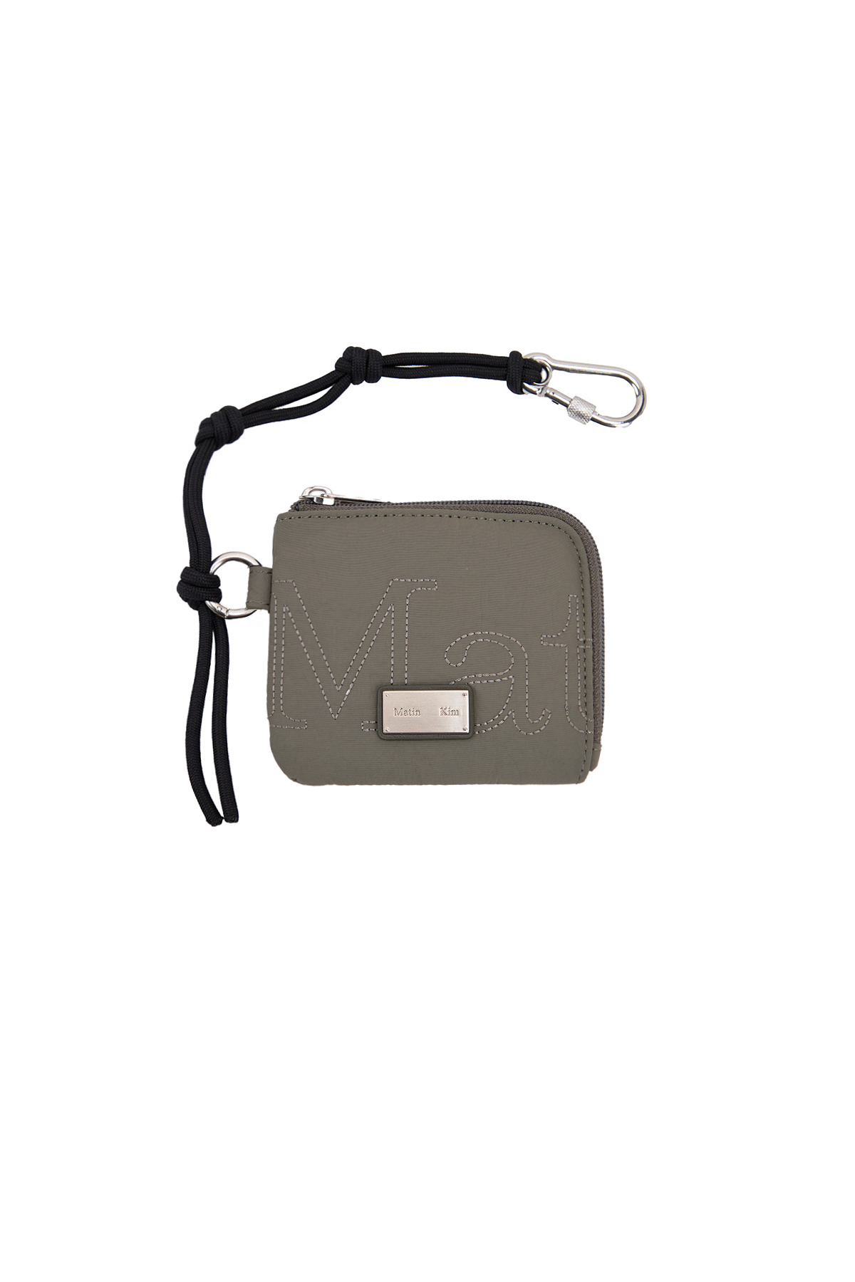 MATIN縫線LOGO收納零錢包 卡其