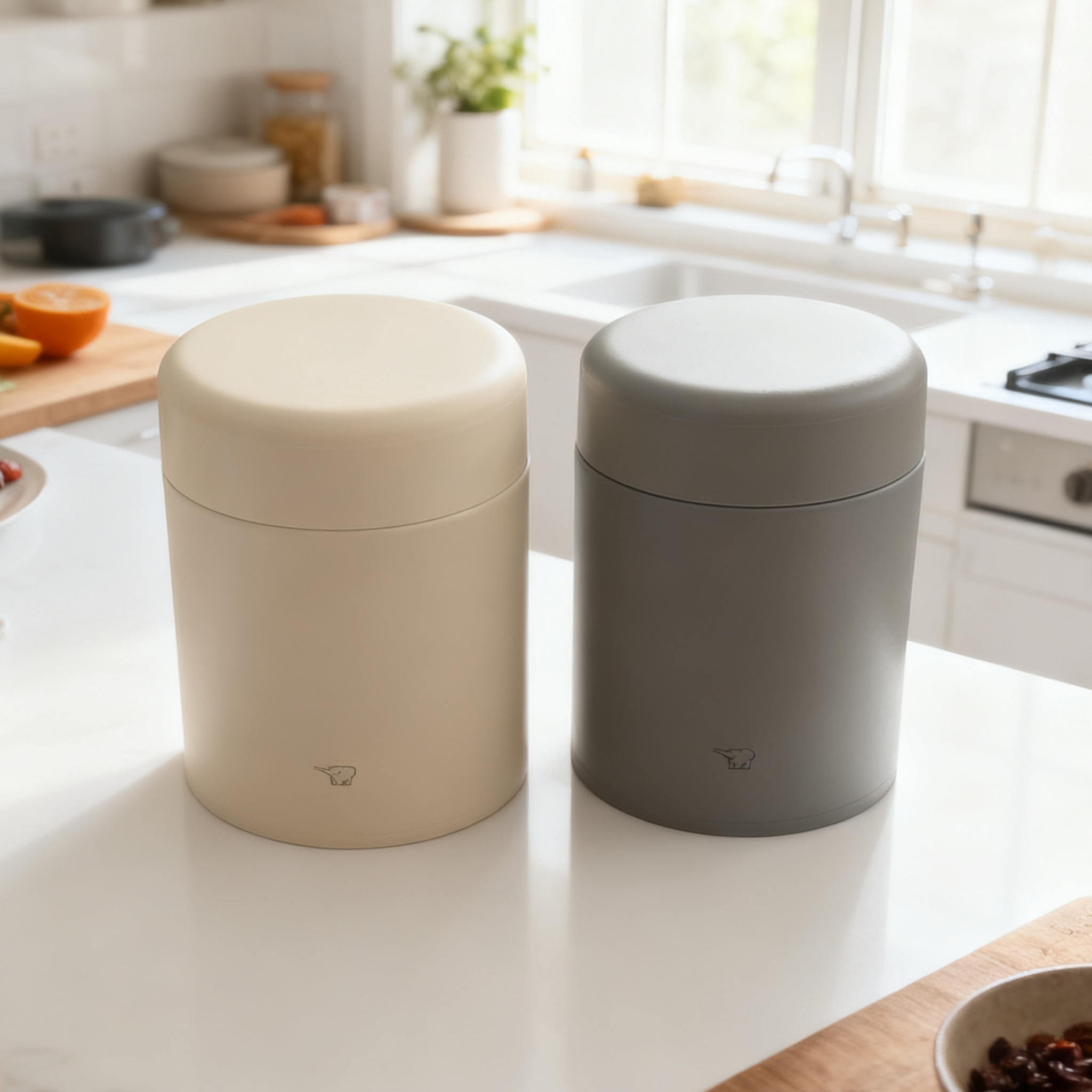 象印 -520mL不鏽鋼真空燜燒真空保溫瓶/保冷壼(  灰色/ 米色 )- SW-LA52