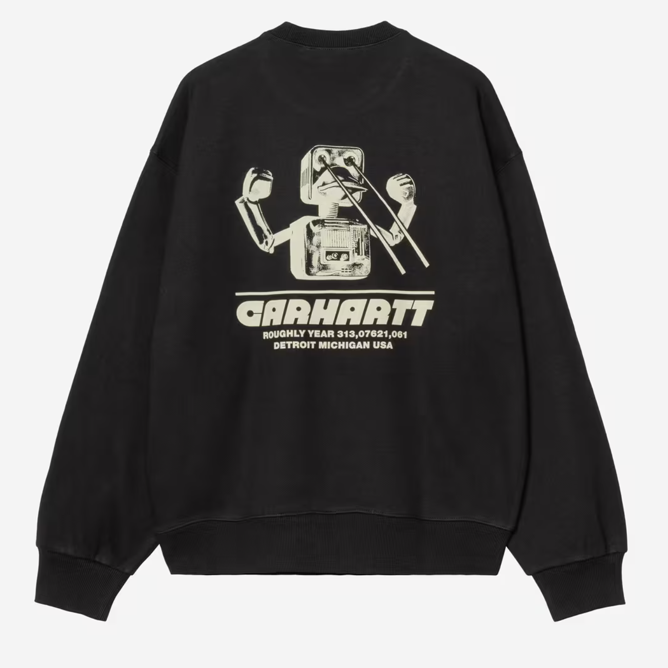 -(B2b03)-CARHARTT WIP WIPTOPIA SWEATSHIRT 噴射機器人 衛衣 大學Ｔ黑色-I035644