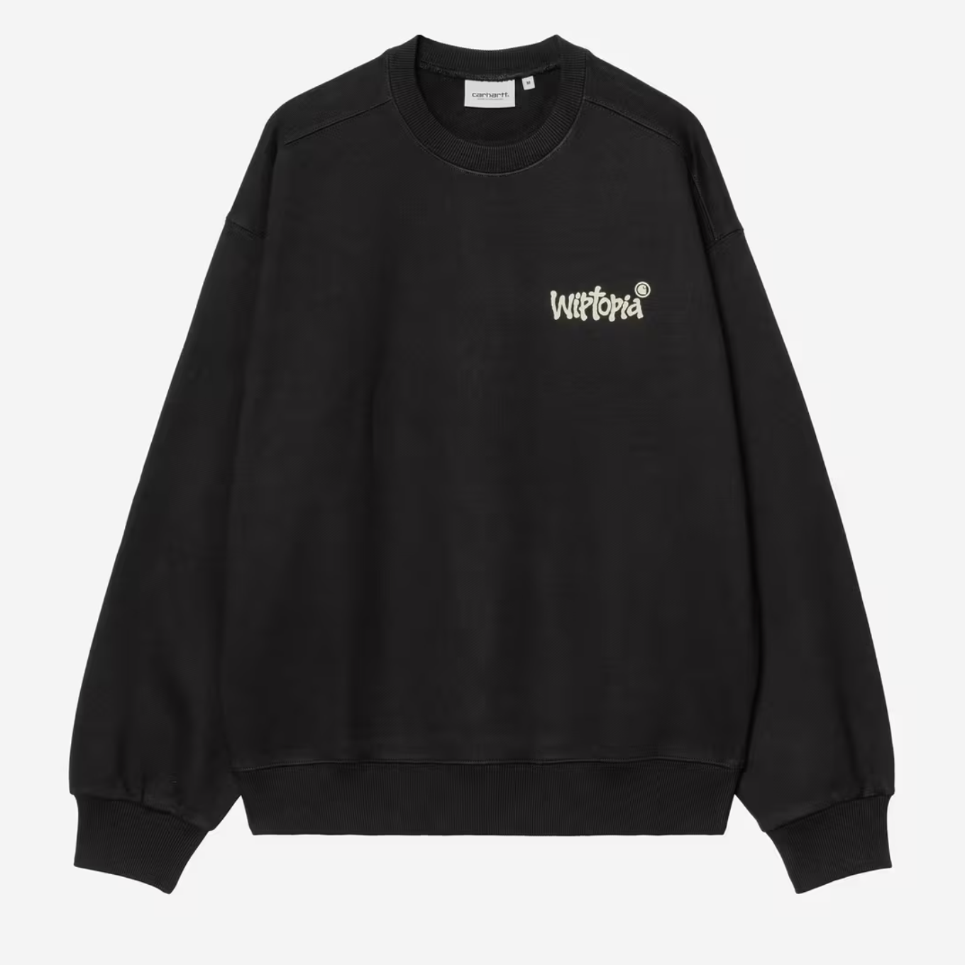 -(B2b03)-CARHARTT WIP WIPTOPIA SWEATSHIRT 噴射機器人 衛衣 大學Ｔ黑色-I035644