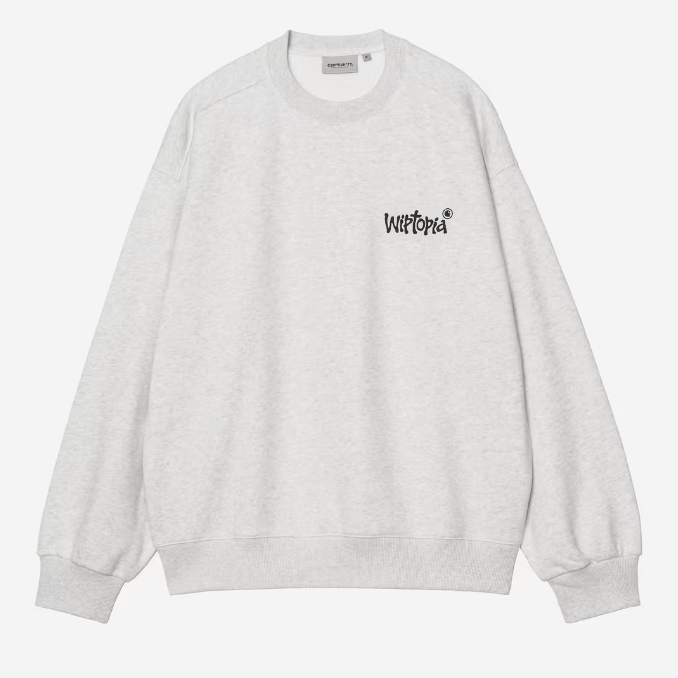 -(B2b03)-CARHARTT WIP WIPTOPIA SWEATSHIRT 兇猛 大麥町 狗狗 衛衣 大學Ｔ灰色-I035644