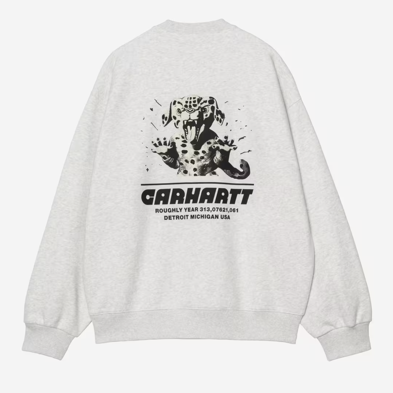 -(B2b03)-CARHARTT WIP WIPTOPIA SWEATSHIRT 兇猛 大麥町 狗狗 衛衣 大學Ｔ灰色-I035644