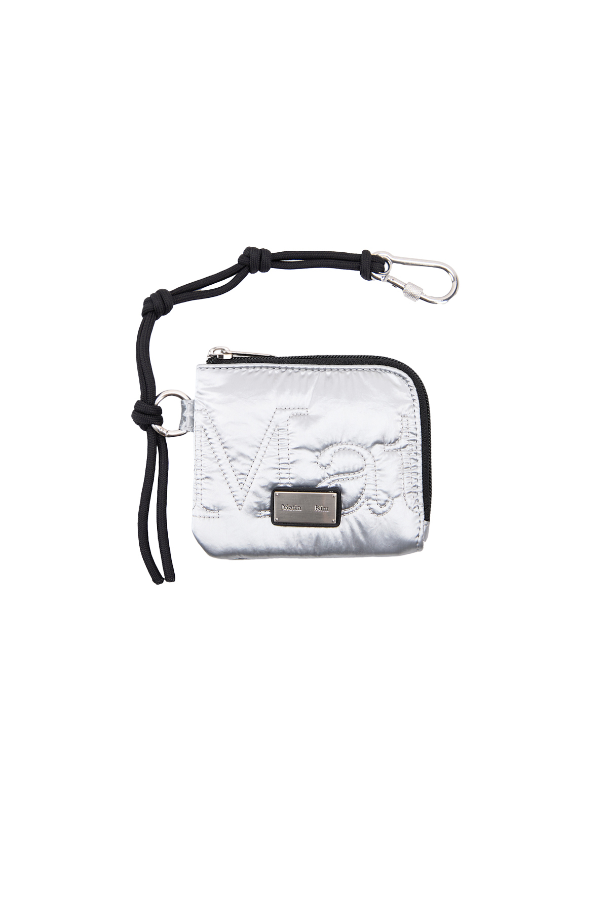 MATIN縫線LOGO收納零錢包 銀色