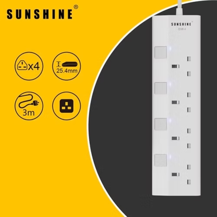 SUNSHINE Extension Socket 4-Gang