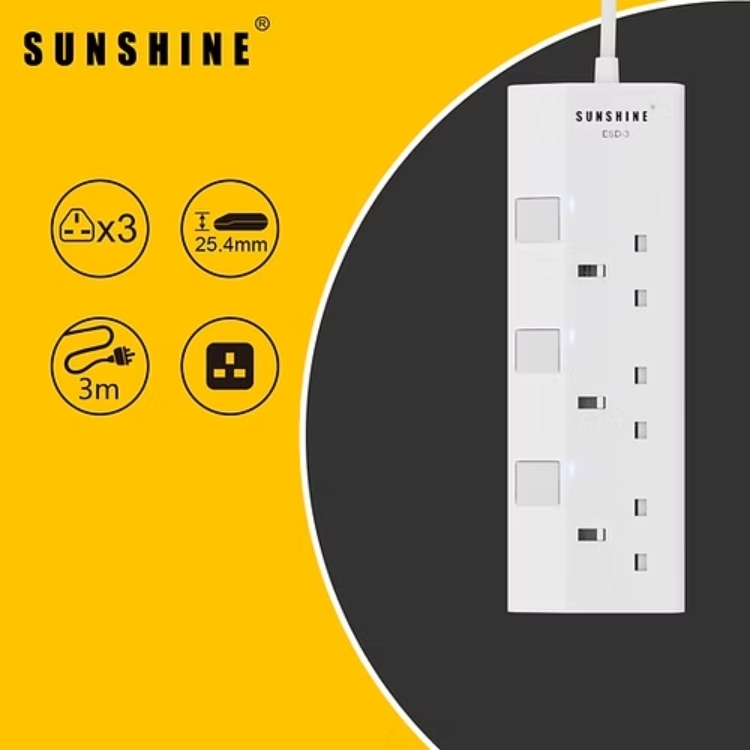 SUNSHINE Extension Socket 3-Gang