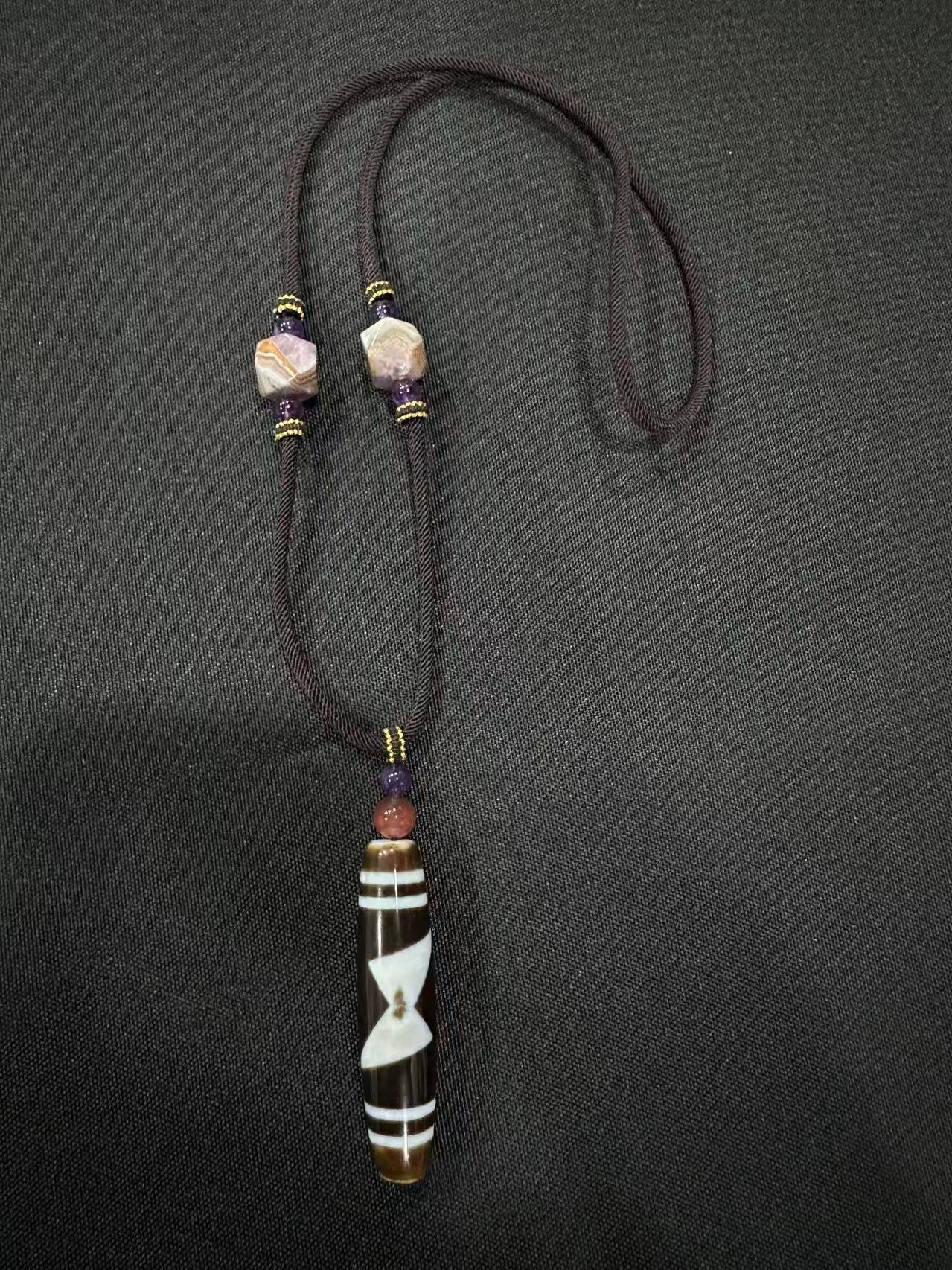 1 LZ634 LIGHTNING FIVE-EYED HEAVEN BEAD NECKLACE