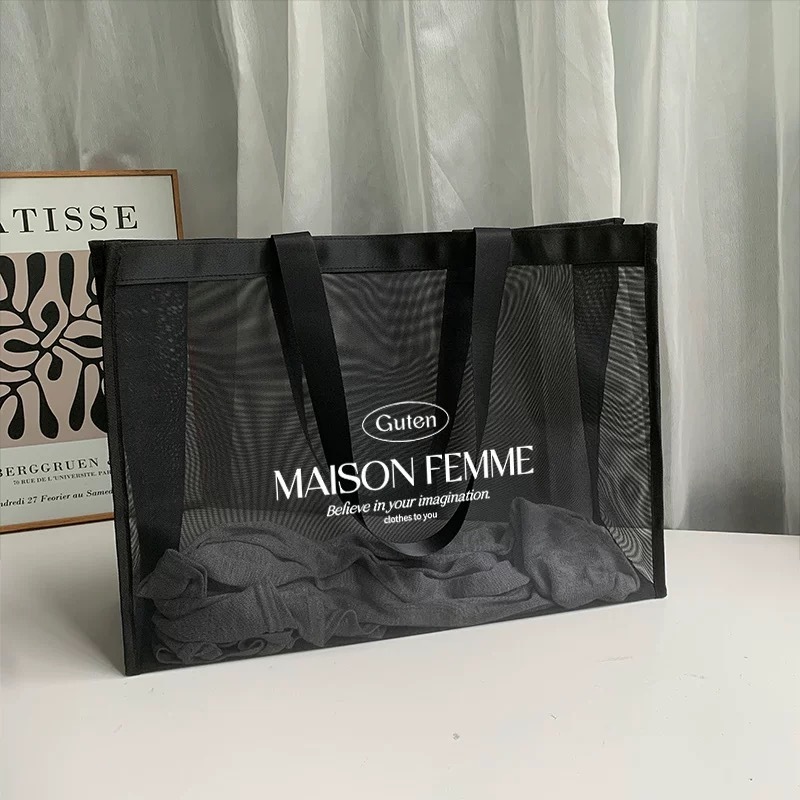 MAISON FEMME 品牌大容量拉鍊提袋-黑