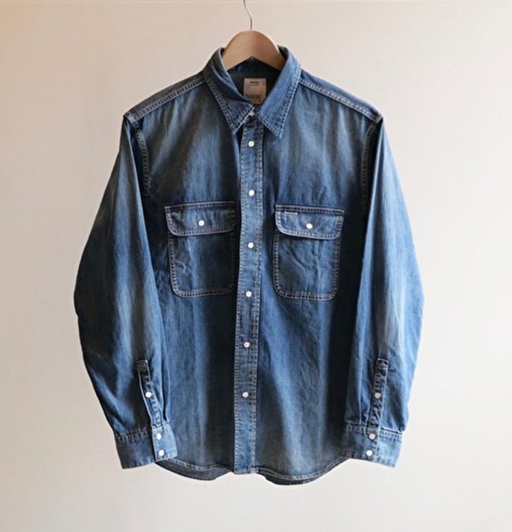 VISVIM SOCIAL SCULPTURE HANDYMAN SHIRT DAMAGED - INDIGO SIZE 1 PRE ORDER ITEM (預訂中)