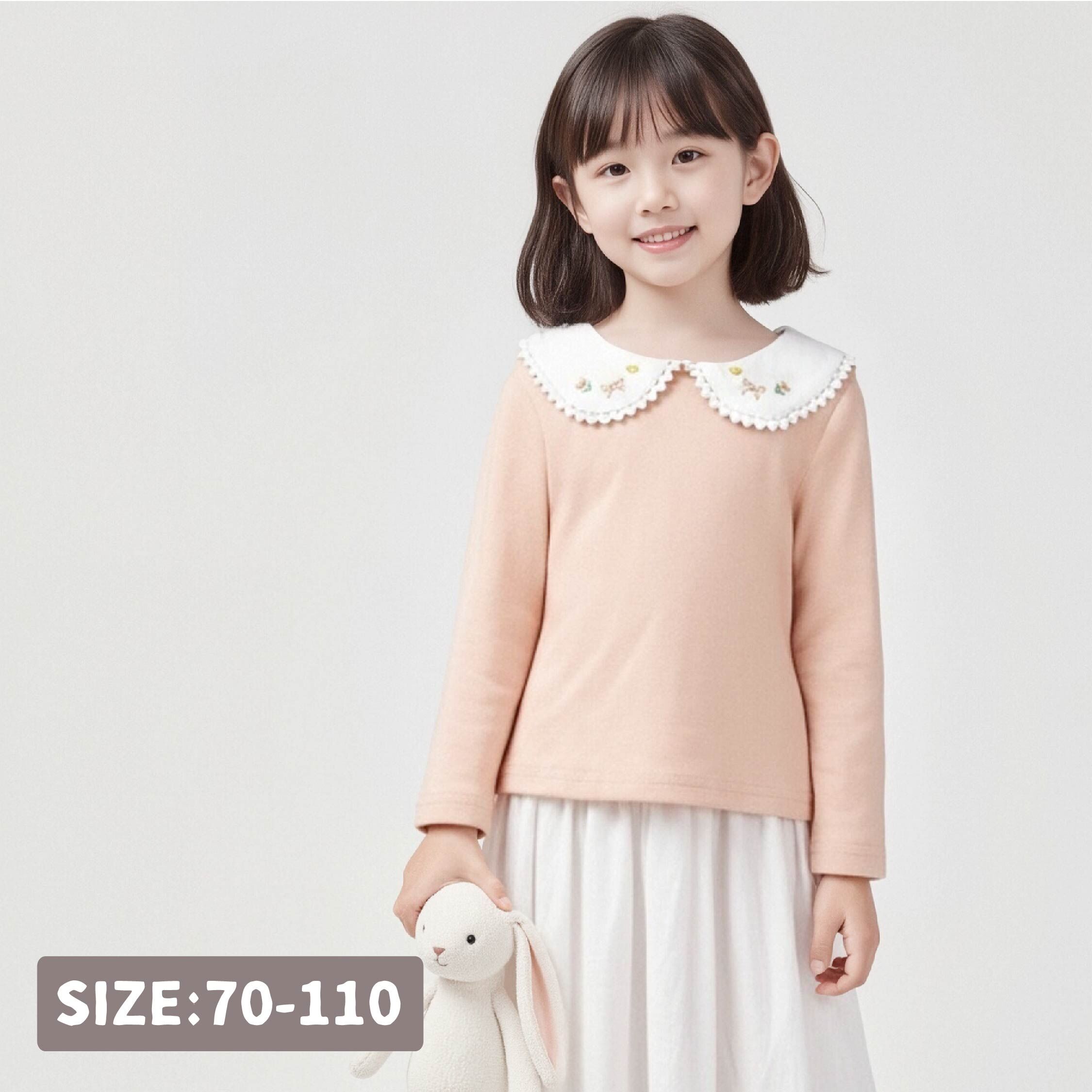 【H55318】甜甜愛心花朵繡花上衣/內搭衣