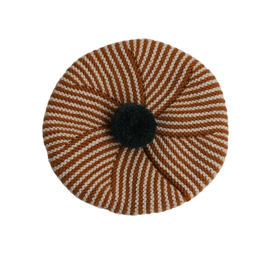 KALINKA 編織貝蕾帽 Divna Beret- Caramel/Pine