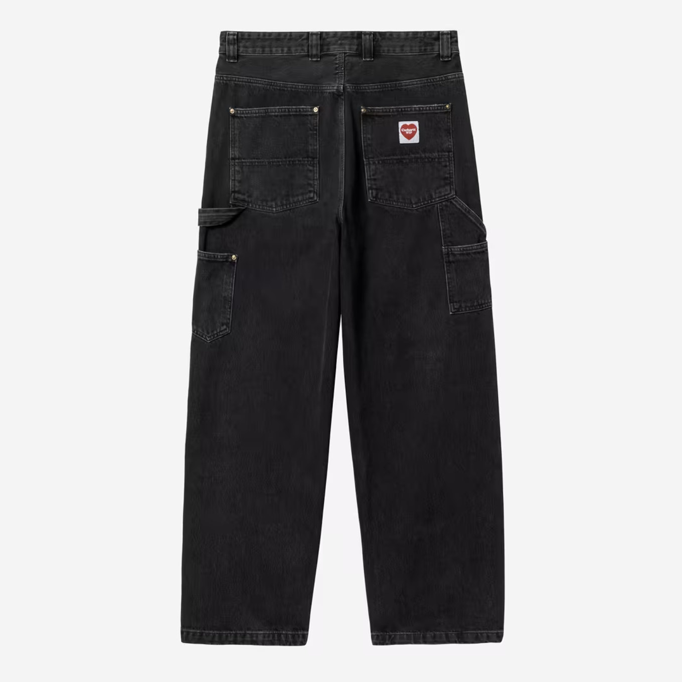 -(B2b02/B5c03)-CARHARTT WIP NASH DOUBLE KNEE PANT 愛心 雙膝褲 畫家褲 黑色/藍色-I032106