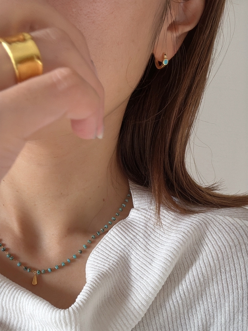 turquoise mini pierce