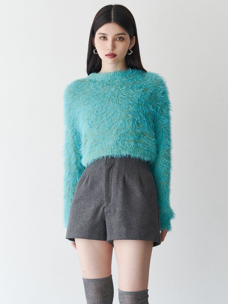 [預購]MURUA羊毛感打褶短褲