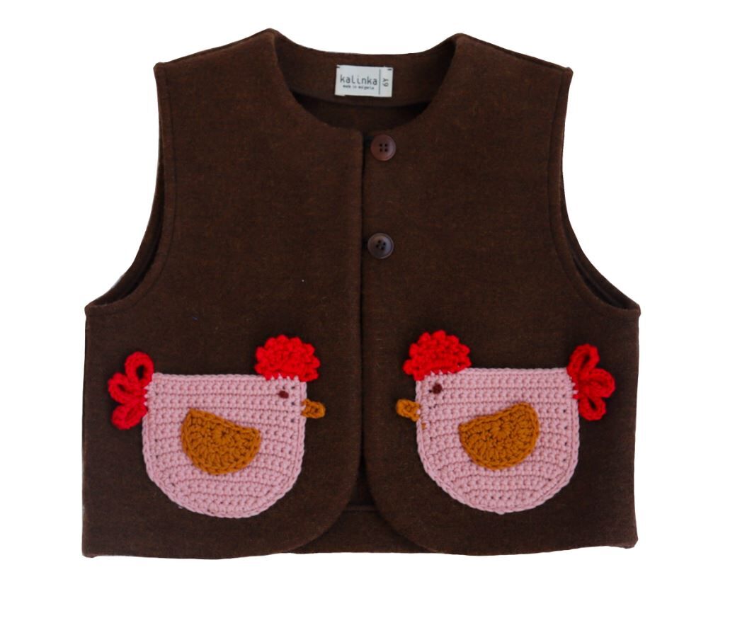 KALINKA 公雞口袋背心 Caspian Chicken Vest-Dark Chocolate
