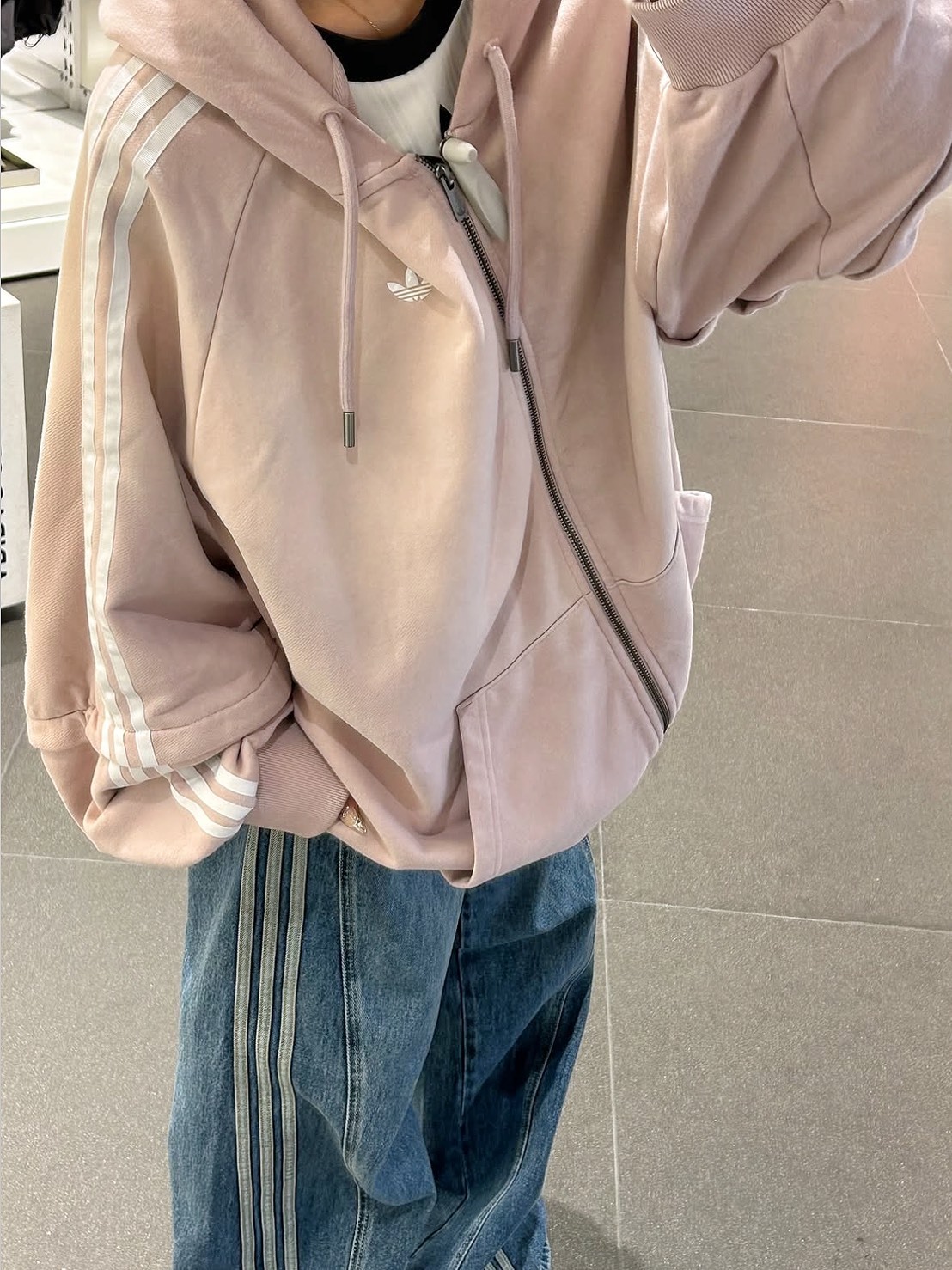 ADIDAS 粉紅 連帽外套 袖子可拆卸 拉鍊