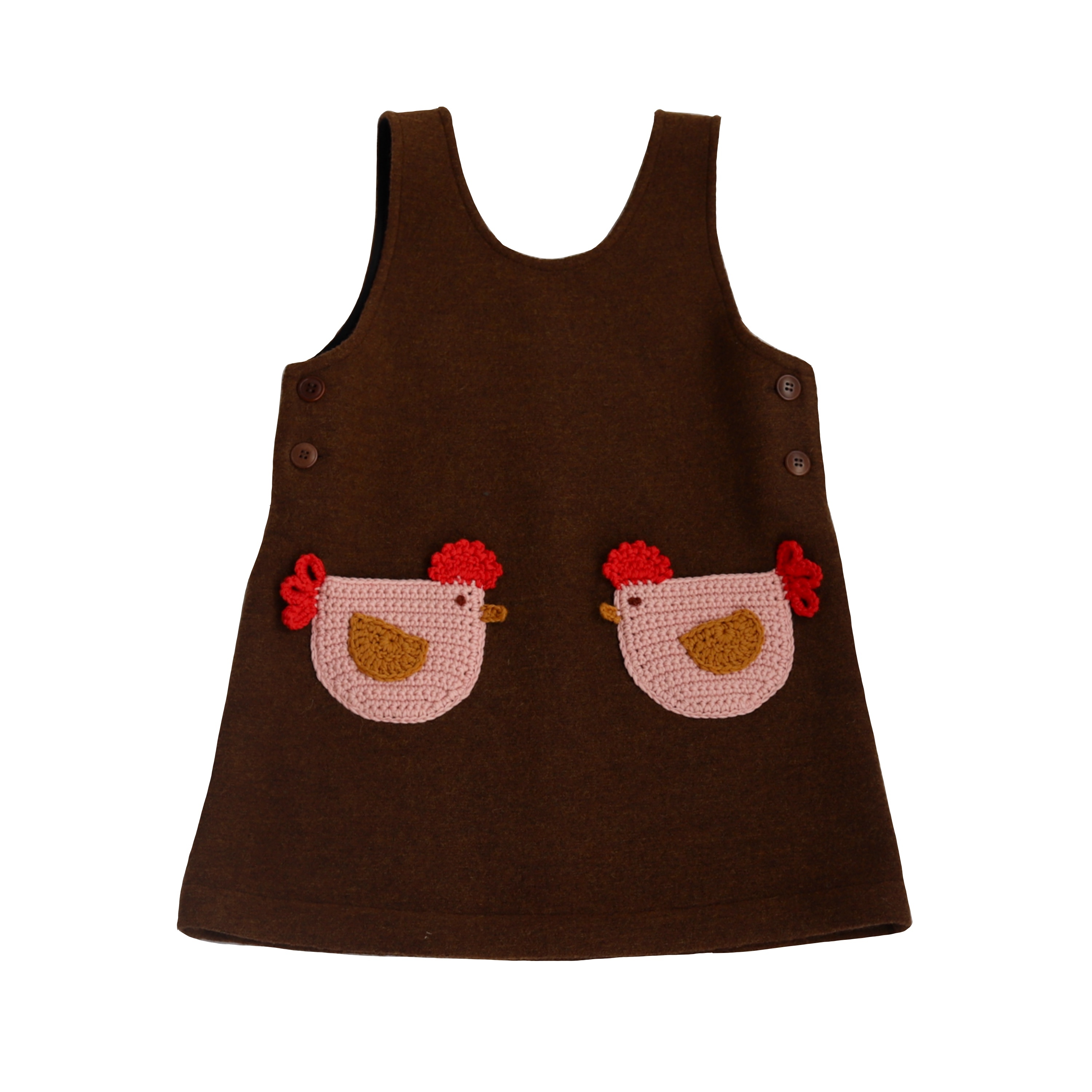 KALINKA 公雞口袋背心洋裝 Caspian Chicken Dress-Dark Chocolate