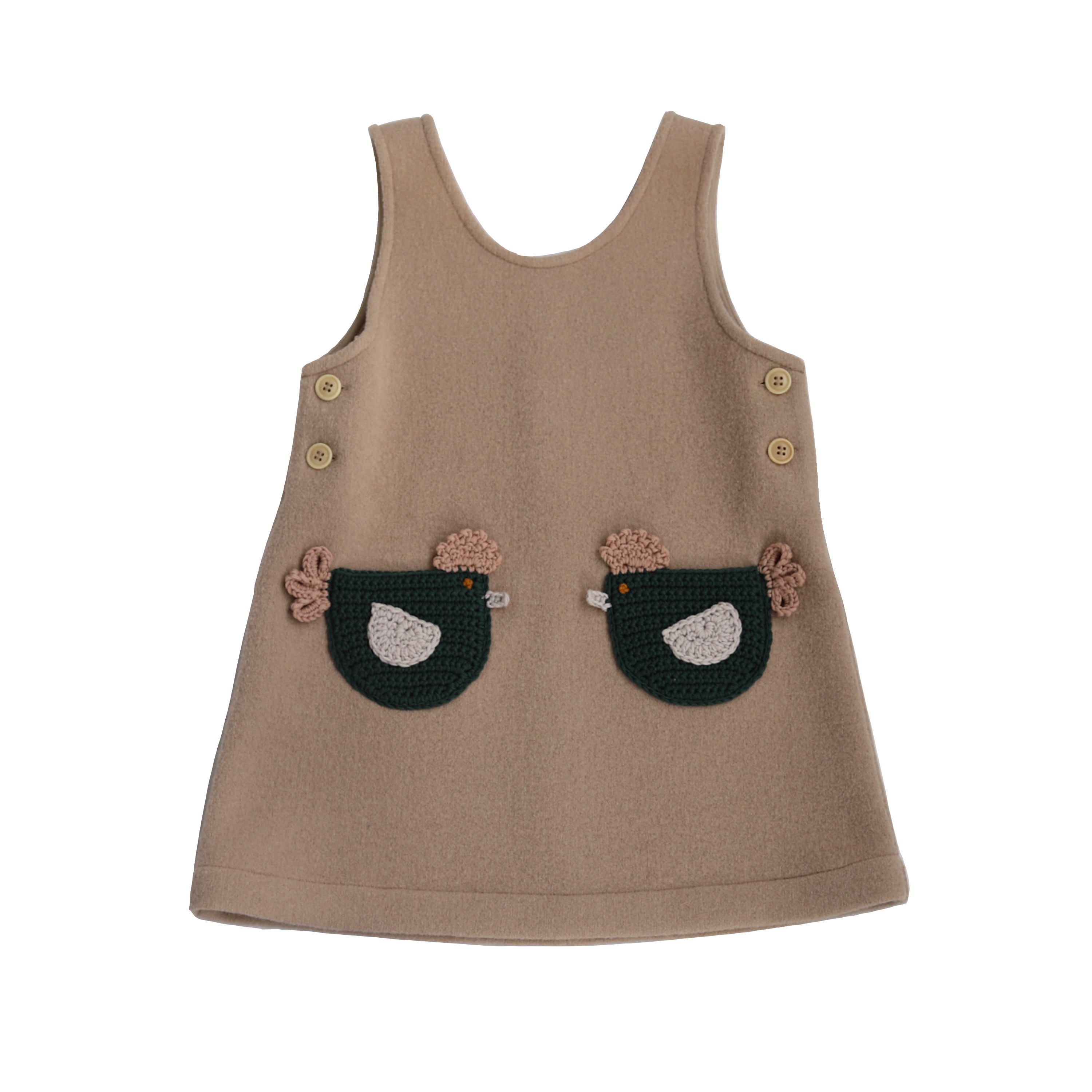 KALINKA 公雞口袋背心洋裝 Caspian Chicken Dress-Mousse