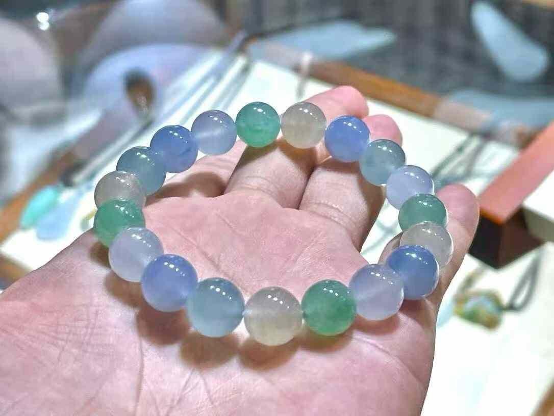 107352 翡翠馬卡龍手串 (9.6mm直徑)