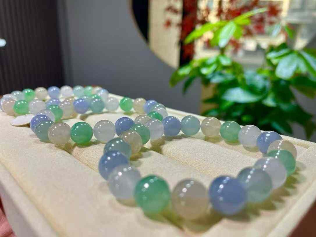 107352 翡翠馬卡龍手串 (9.6mm直徑)