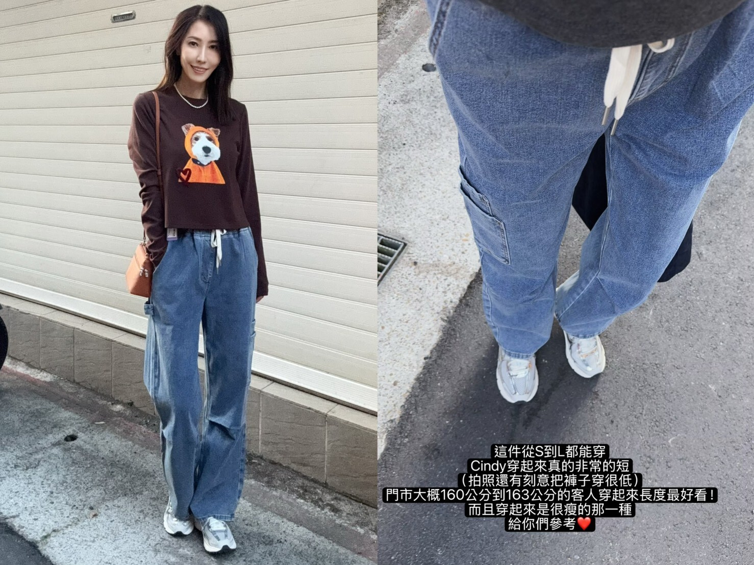 B10002-超好看的鬆緊工裝牛仔長褲