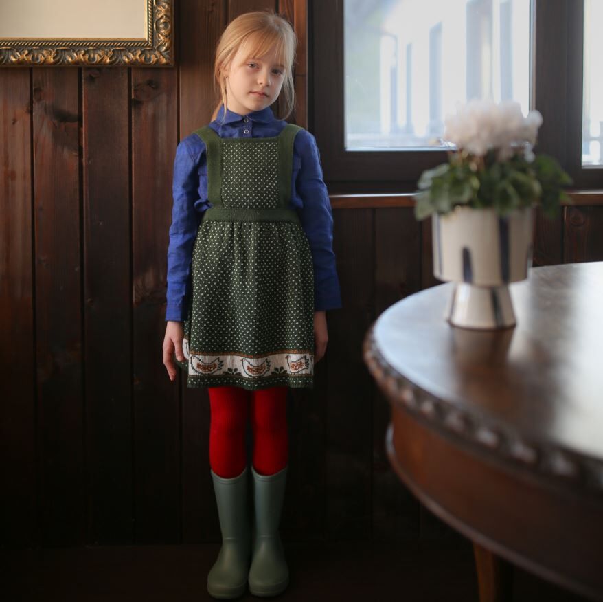 KALINKA 小雞圍裙洋裝 Dakota Pinafore-Garden Green