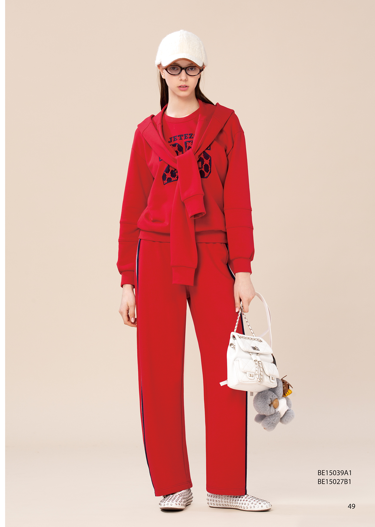 BE15039A1 城市復古學院25刺繡戰隊假兩件連帽上衣 (2色)