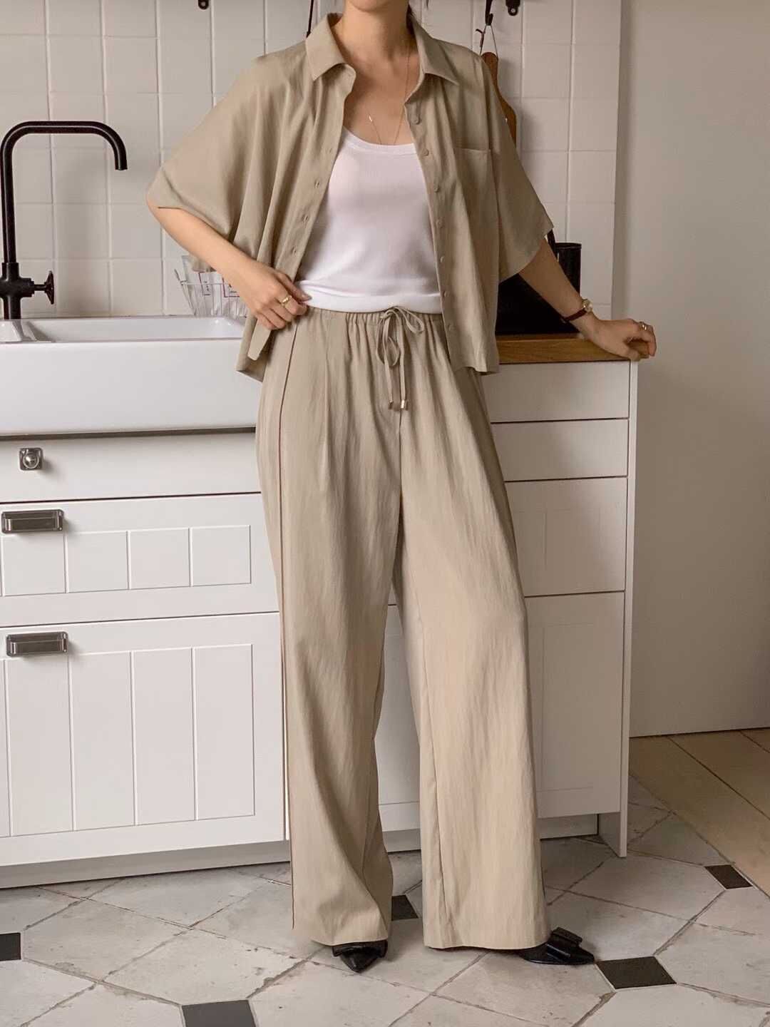 GI5140 綁帶直筒褲