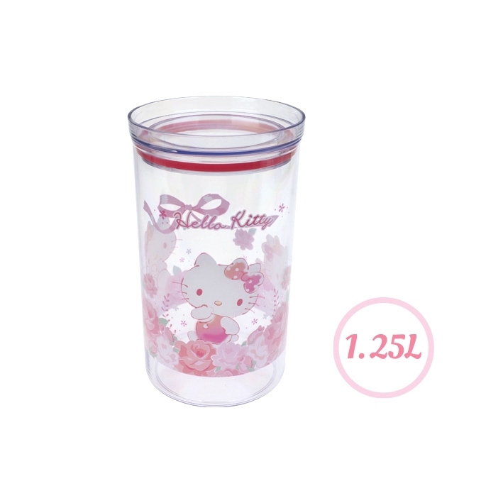 Hello Kitty BPA Free 密封儲物膠樽  圓形 - 1.25L  9-7658-1