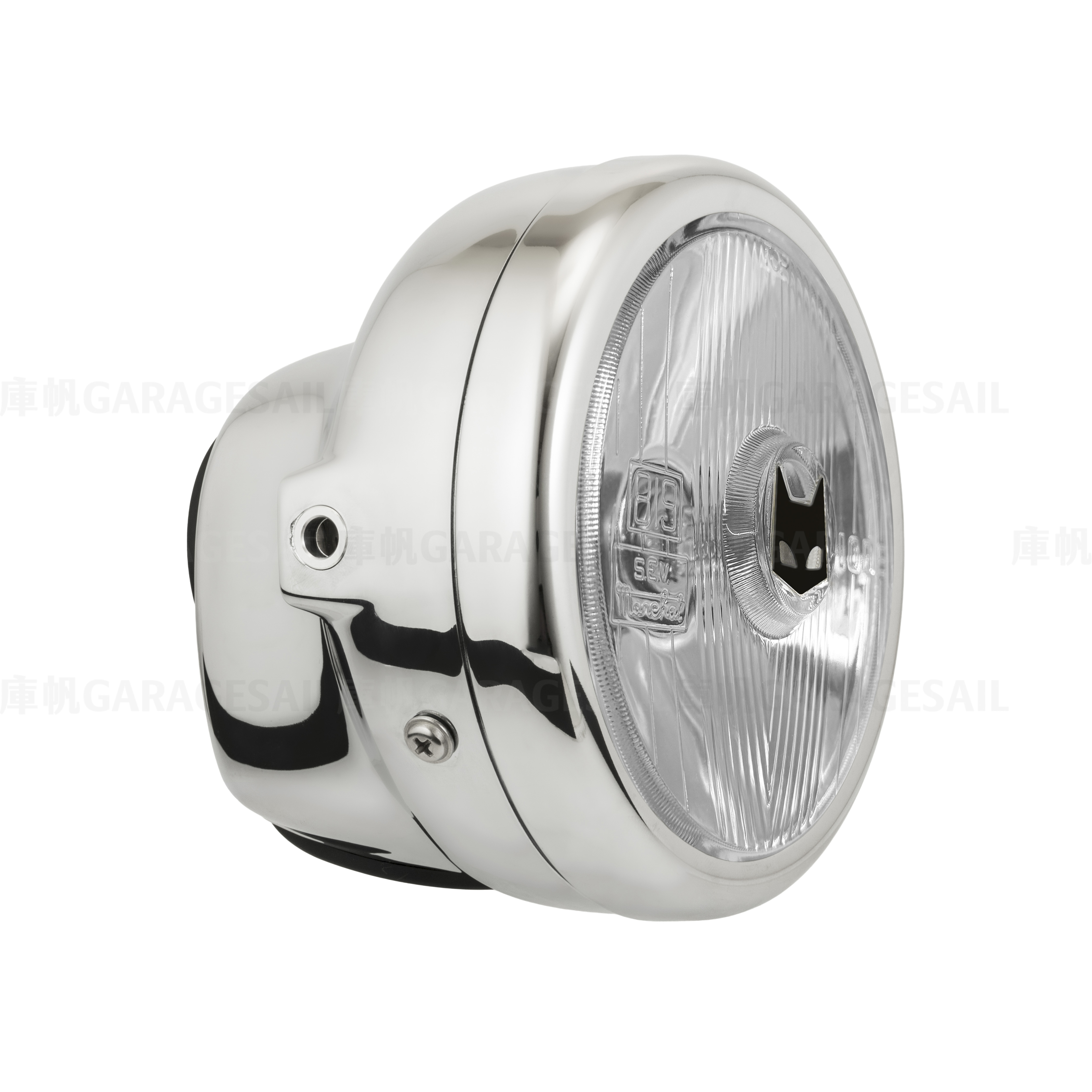 5.75吋圓 吊耳式 大燈 塑膠殼 Marchal 819 貓眼 - 電鍍銀