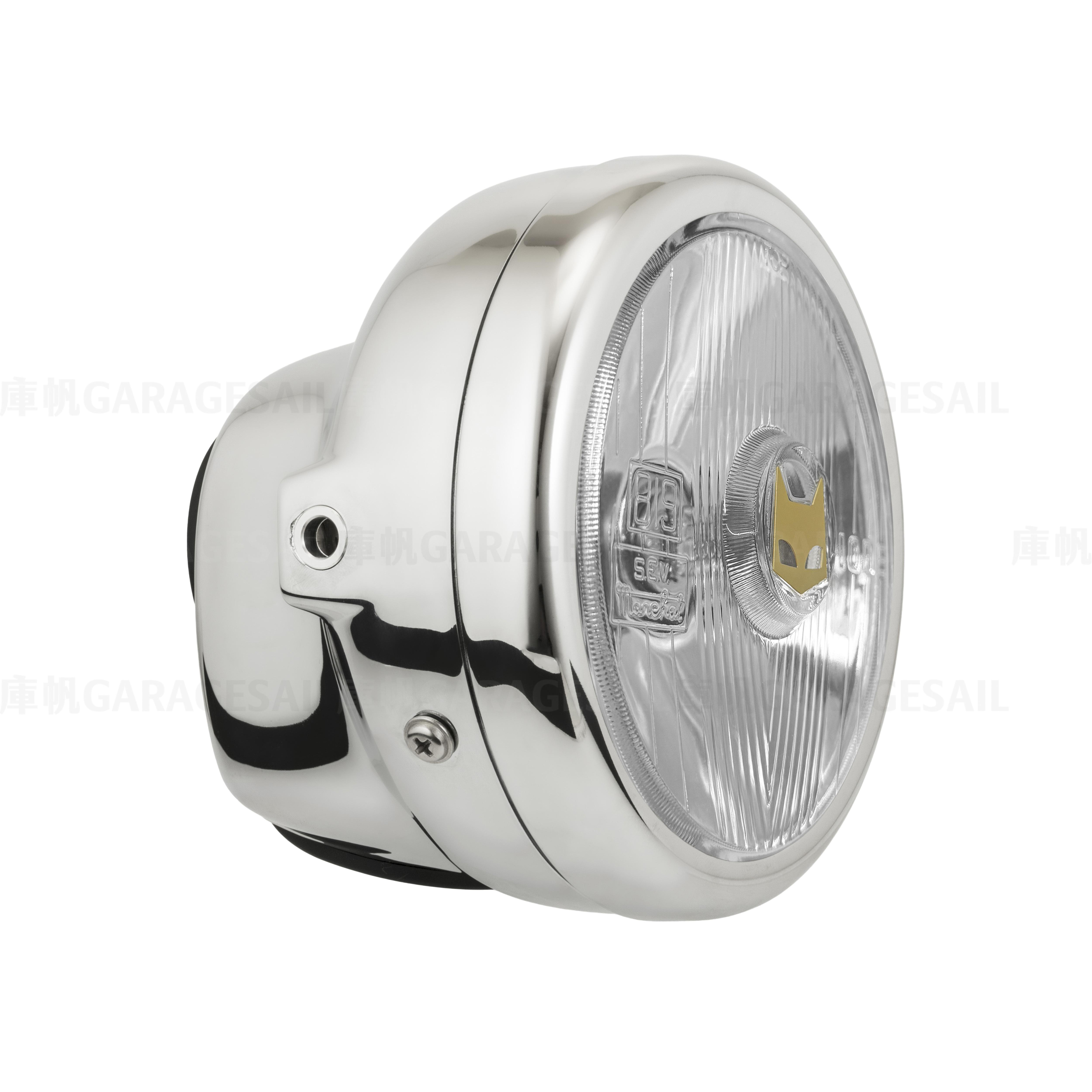 5.75" Side Mount Plastic Case Headlight Marchal 819 - Chrome