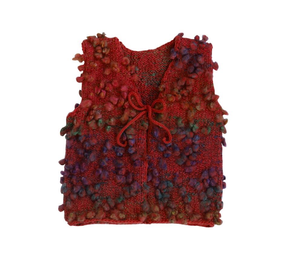 KALINKA 混色毛球背心 Noor Vest-Candy Cane