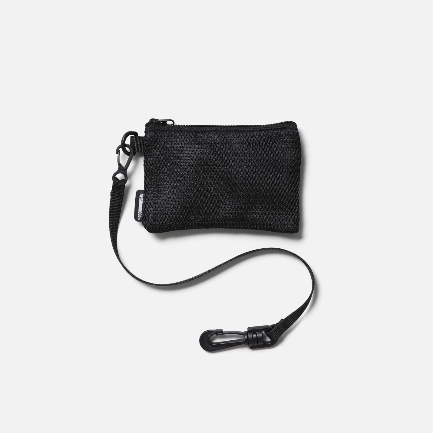 -(B3b01)-NEIGHBORHOOD MESH COIN CASE 可扣式 網布 零錢包 黑色 -252FJNH-AC05