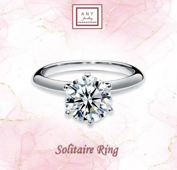 AP03 R6153 BAQL-R 3卡圓形白色莫桑戒指 $380