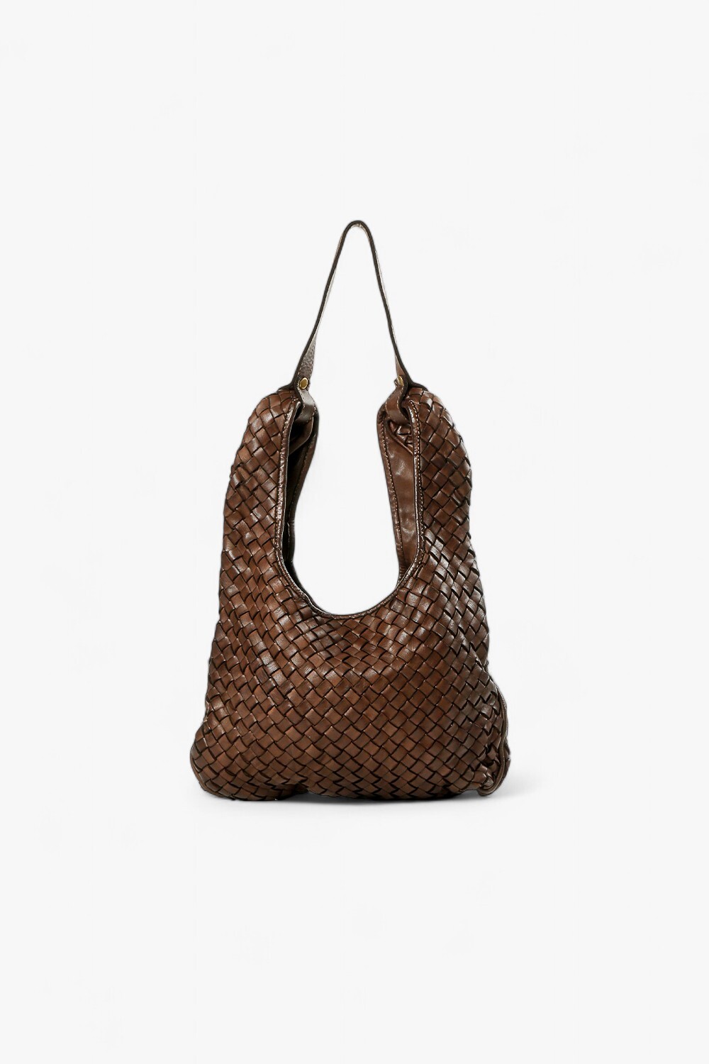 LUCE 雙耳編織肩背包 深咖