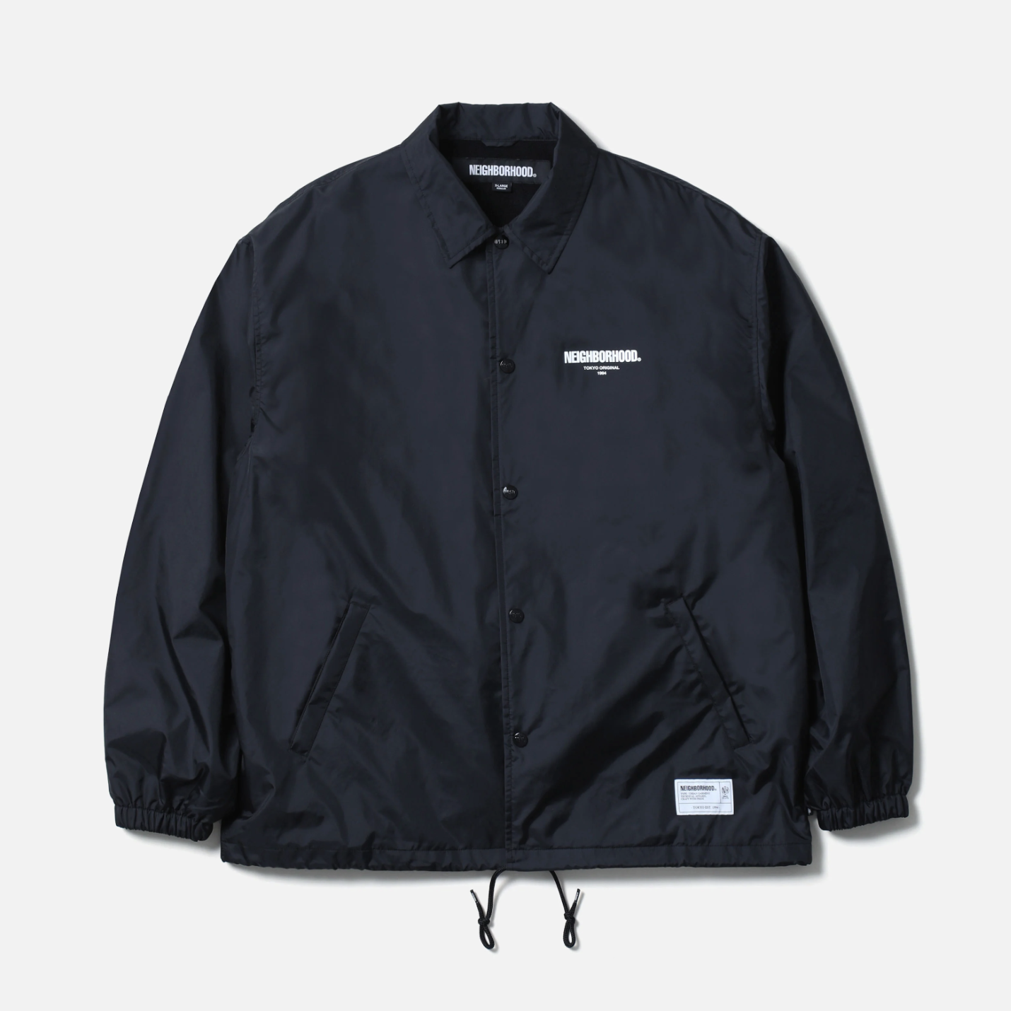 -(B4d01)-NEIGHBORHOOD  WINDBREAKER JACKET-1 教練外套 黑色-252TSNH-JKM01