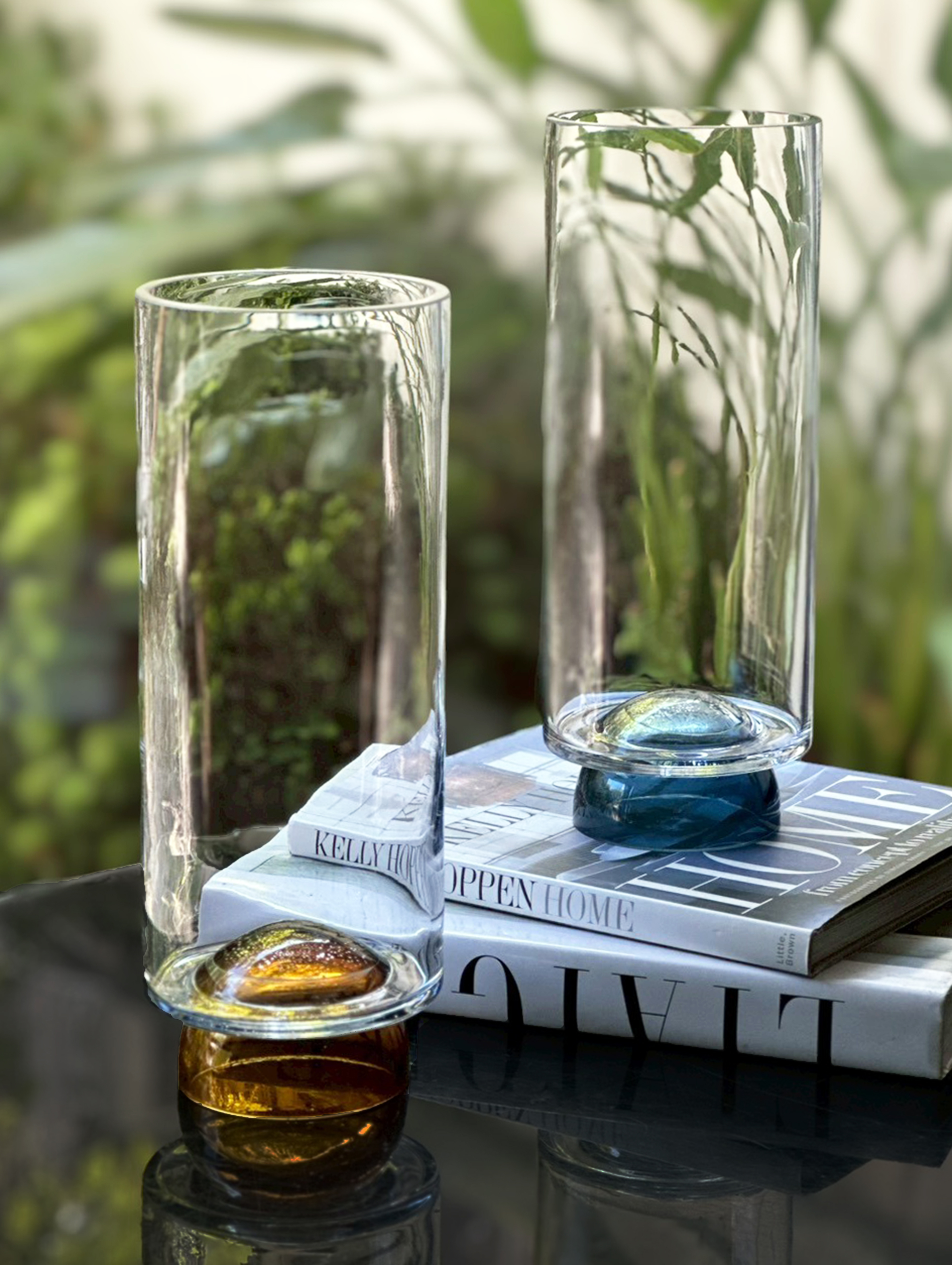 晶澈藍/橘芯花器