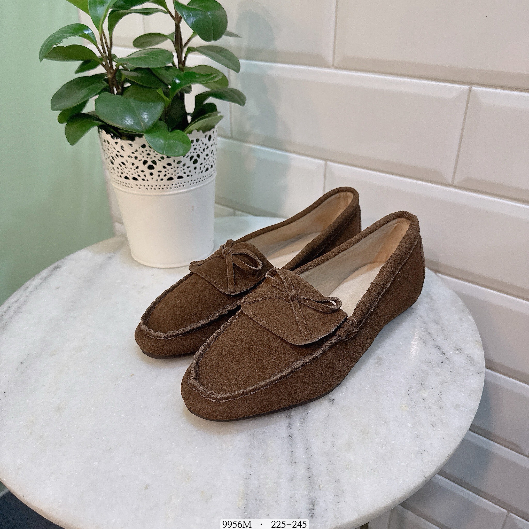 9956M韓國真皮蝴蝶結樂福鞋