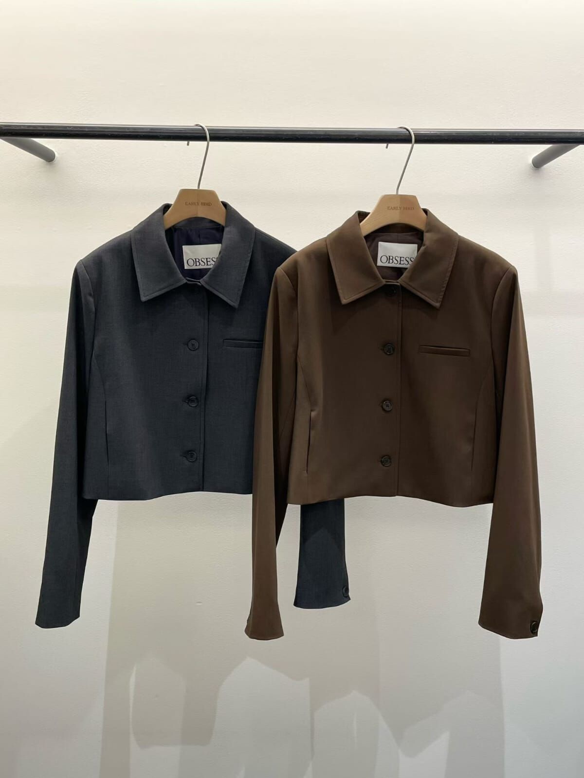 OB5118 假口袋Polo領短版西裝外套