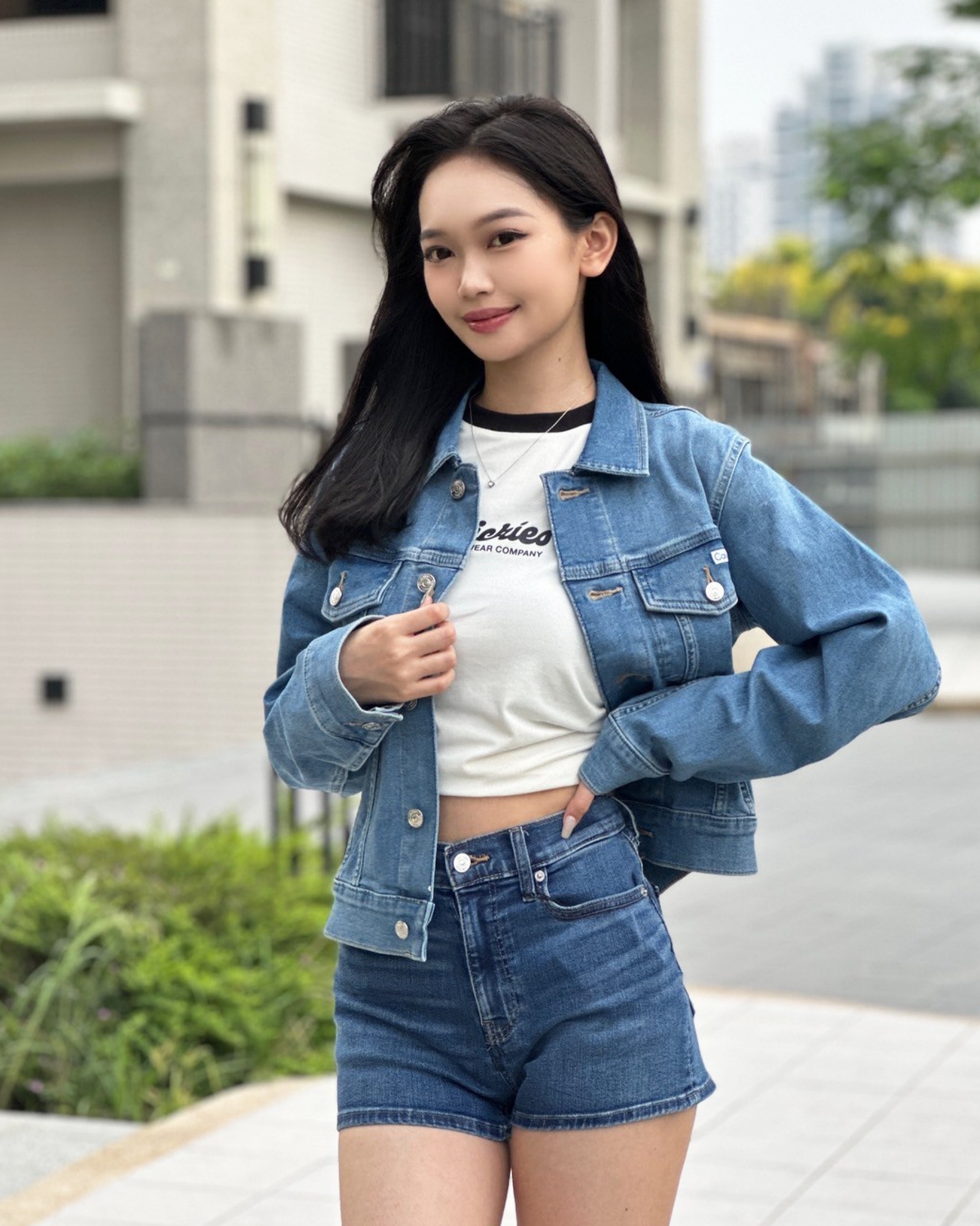 Calvin Klein CK 女款 布標字母 牛仔外套 丹寧外套