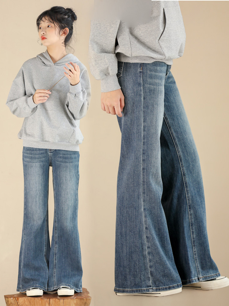 復古深色微喇牛仔褲