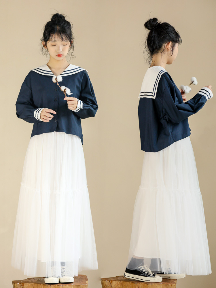 藍色海軍領娃娃衫