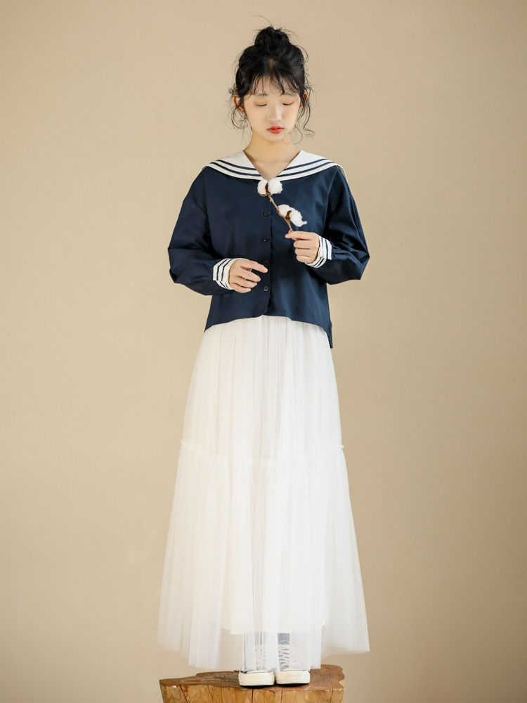 藍色海軍領娃娃衫