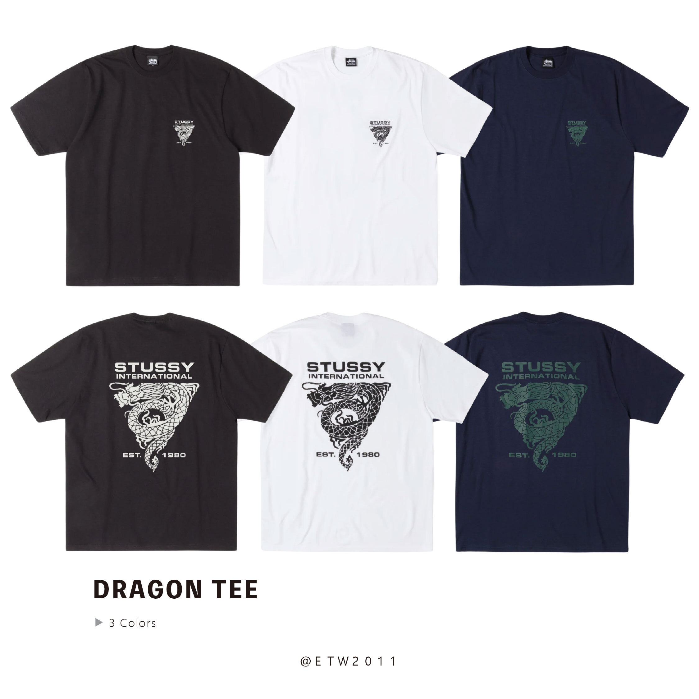 ☆ETW☆【EASY TO WEAR】Stussy 25FW DRAGON TEE 龍 三角形 短T