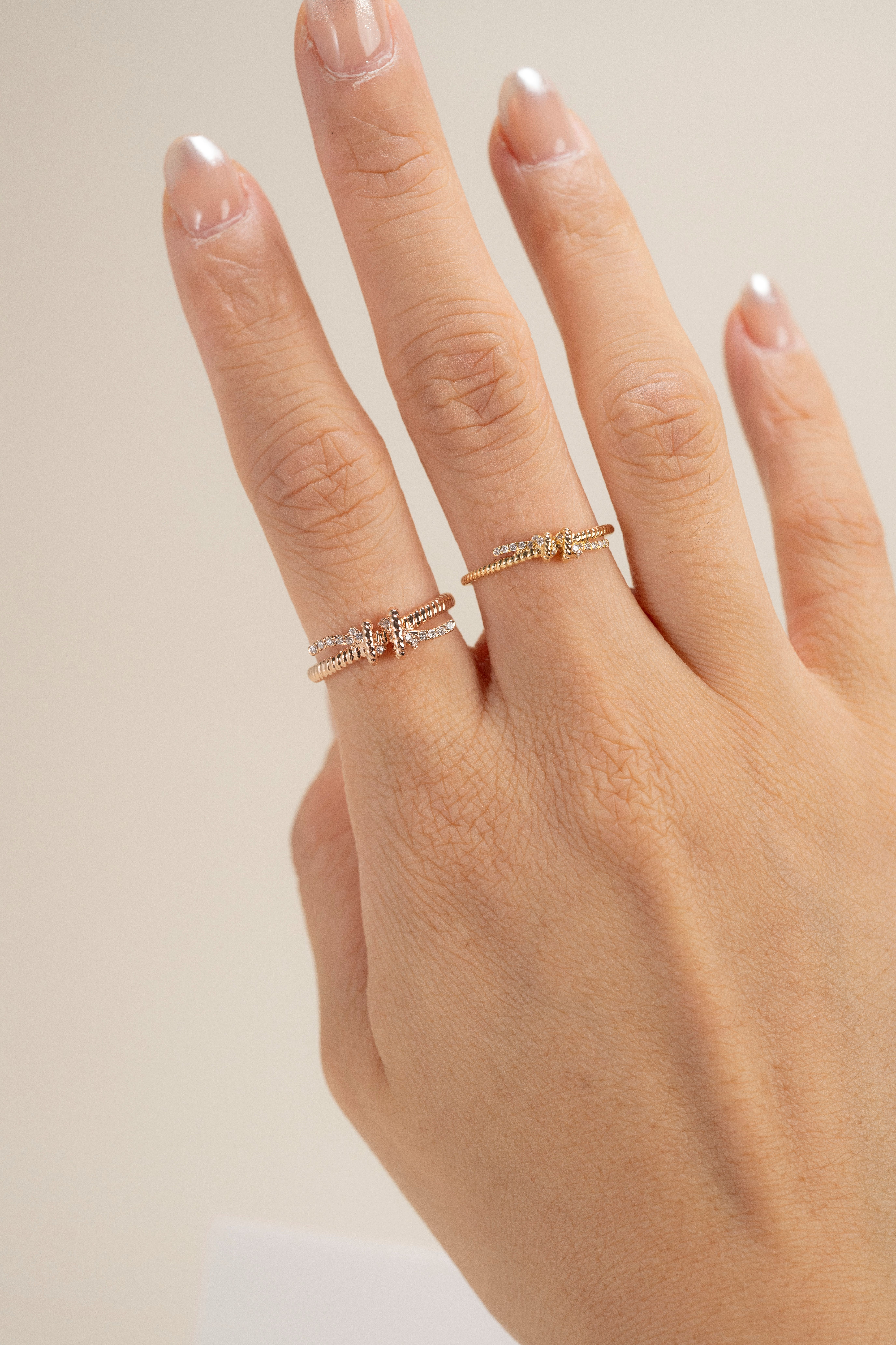 18K Fishermen Knot Diamond Ring